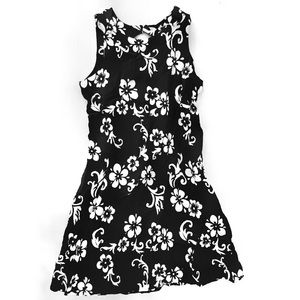 Black & White Hibiscus Mini Mumu